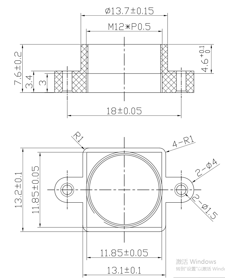 M12 Lens Holder layout